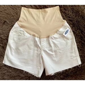NWT White, Full Panel, Denim Boyfriend Shorts